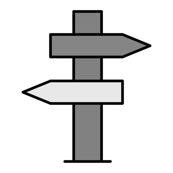 Direction Arrow Icon Outline Illustration Wood Signpost Vector Icons Web — Stockvektor