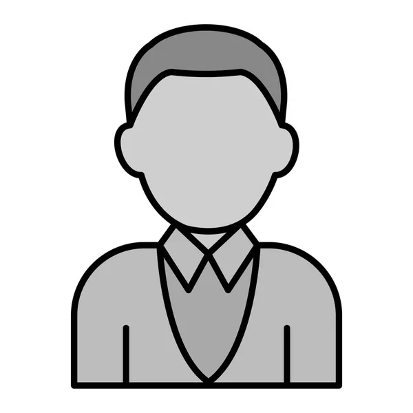 Homme Affaires Icône Avatar Schéma Illustration Vectorielle Personne Masculine Isolé — Image vectorielle