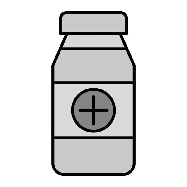 Значок Бутылки Лекарства Контур Медицинских Таблеток Векторный Символ Веб Дизайна — стоковый вектор
