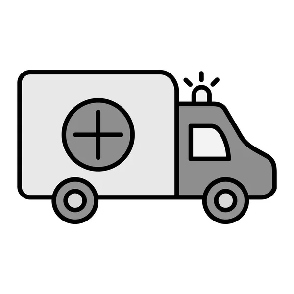 Krankenwagen Vektor Dünne Linie Symbol — Stockvektor