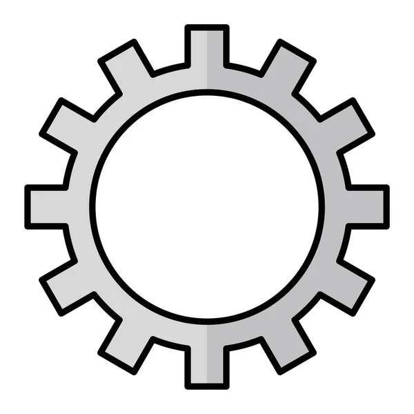 Gear Icon Outline Gears Vector Illustration Isolated White Background — Stock Vector