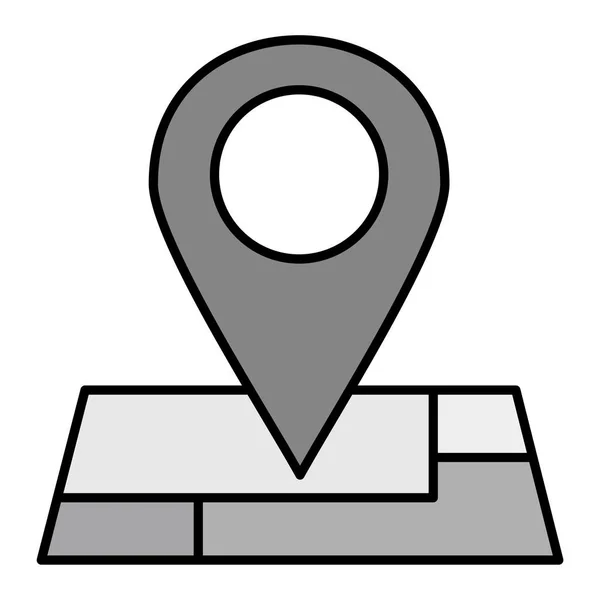 Icono Pin Mapa Contorno Ubicación Ruta Vector Símbolo Ilustración — Vector de stock