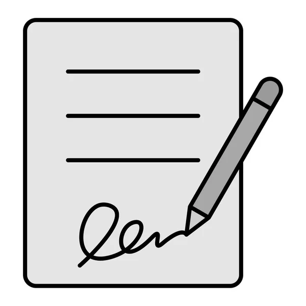 Document Sign Web Icon Simple Illustration — Stockový vektor