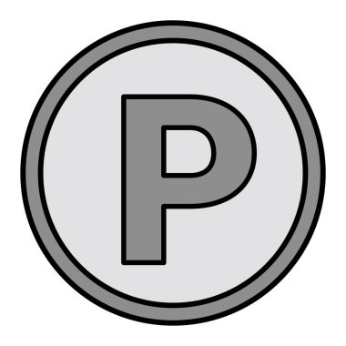 Park yeri simgesi. İnce ana hatlı sembol tasarımı. vektör illüstrasyonu.