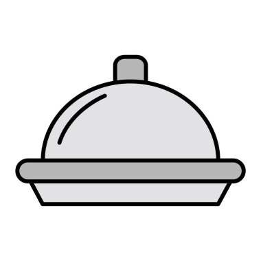 Yemek tepsisi. Web simgesi basit illüstrasyon 