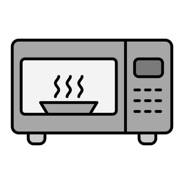 mikrodalga fırın ikonu vektör çizimi tasarımı