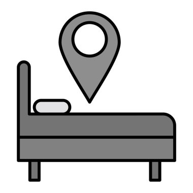 Otel konumu. Web simgesi basit illüstrasyon 
