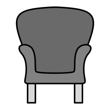 Sandalye simgesi, beyaz arkaplanda siyah 