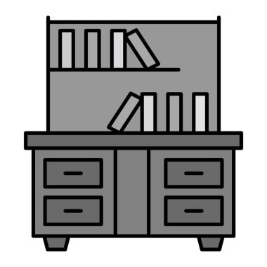 kitaplık vektörü düz renk simgesi