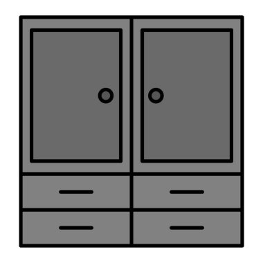  Kabine ikonu. Web için çekmece vektör simgelerinin özet çizimi