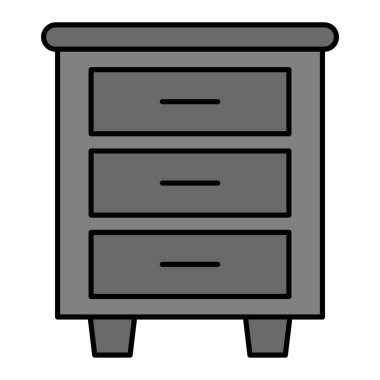 Çekmece simgesi. Web için çekmece vektör simgelerinin basit çizimi