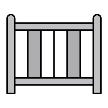 Çizgi film stili izole edilmiş vektör illüstrasyonunda beşik simgesi  