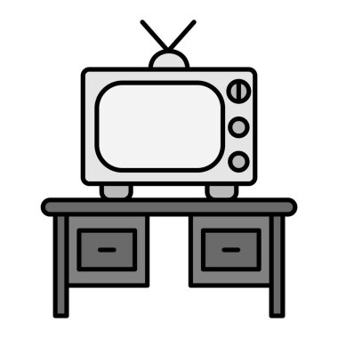 Televizyon ikonu. Beyaz arkaplanda izole edilmiş web tasarımı için televizyon vektör sembolü