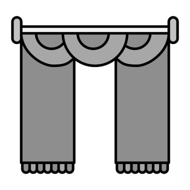 perde ikonu. perde vektör sembolü web tasarımının ana hatları