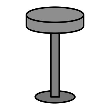 Dışkı simgesi. Web için ahşap sandalye vektör simgelerinin özet çizimi