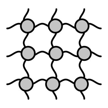 Bir ağın çizgi çizimi, vektör illüstrasyonu
