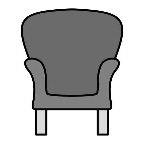 Chair Icon Black White Background —  Vetores de Stock