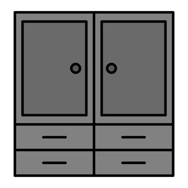 Cabinet Icon Outline Illustration Drawers Vector Icons Web — Image vectorielle