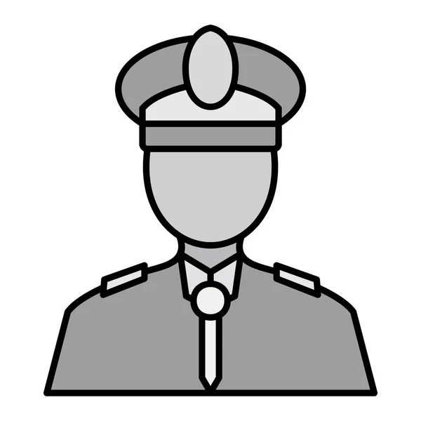 Police Officer Icon Outline Policeman Pilot Vector Illustration Isolated Contour — ストックベクタ