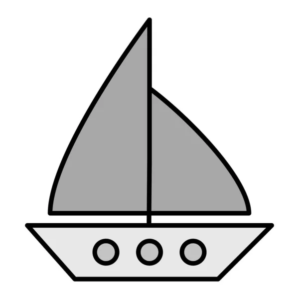 Barco Ícone Web Ilustração Simples — Vetor de Stock