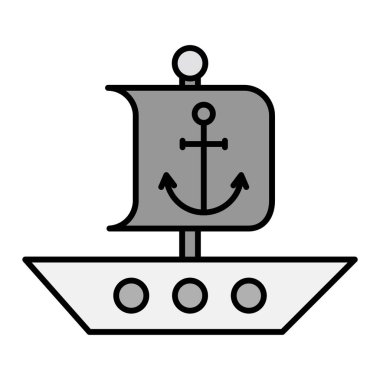Gemi. Web simgesi basit illüstrasyon