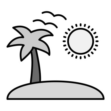 Avuç içi vektör çizimi olan palmiye ağacı