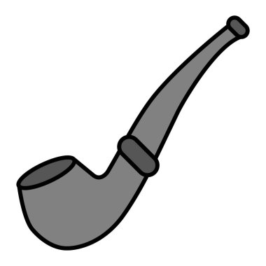 tüten pipo ikonu. Beyaz arkaplanda izole edilmiş web tasarımı için eski tütün baltası vektör simgelerinin çizgi filmi