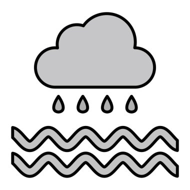 Yağmur bulutları simgesi. Web için bulut vektör simgelerinin özet çizimi