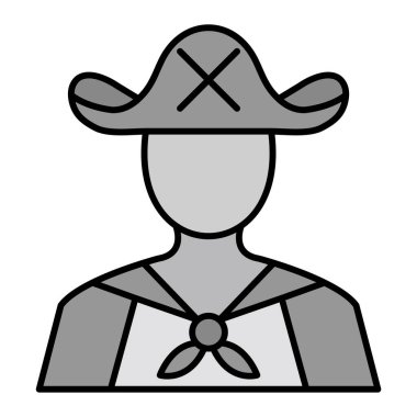 Korsan vektör ince çizgi simgesi 