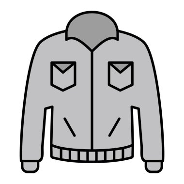 Kışlık kıyafet ikonu. Web için ceket vektör simgelerinin özet çizimi