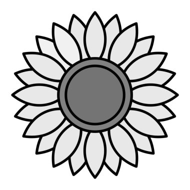 Çiçek ikonu. Web için ayçiçeği vektör simgelerinin özet çizimi