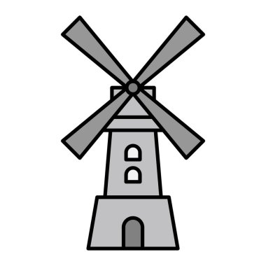 Yel değirmeni ikonu. vektör illüstrasyonu