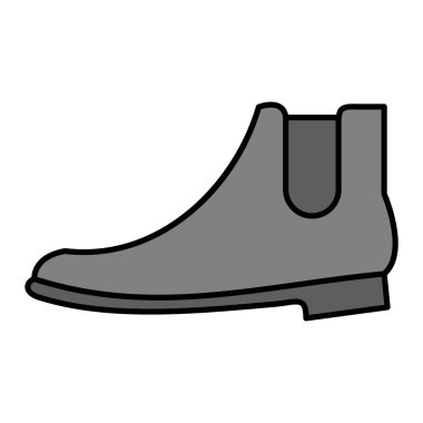 Beyaz arkaplanda izole edilmiş siyah çizme simgesi. ayakkabı sembolü çizimi.