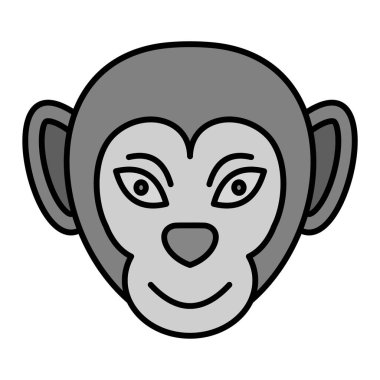 Tatlı bir maymunun çizgi çizimi