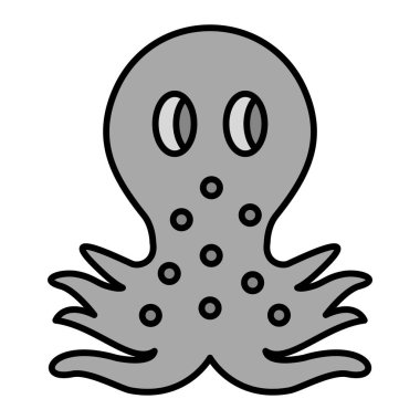 ahtapot simgesi, vektör çizimi 
