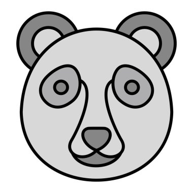 Şirin panda surat ikonu. vektör illüstrasyonu