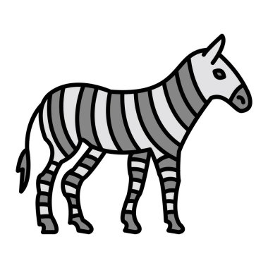 Zebra hayvan simge vektör çizim