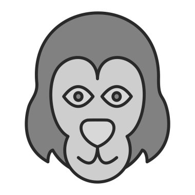 orangutan. Web simgesi basit illüstrasyon