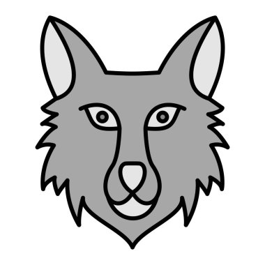 Tilki kafası ikonu. düz dizayn