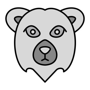  Kutup Ayısı baş ikon vektör illüstrasyonu