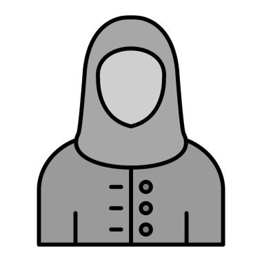 Müslüman Kadın ikonu vektör illüstrasyonu 