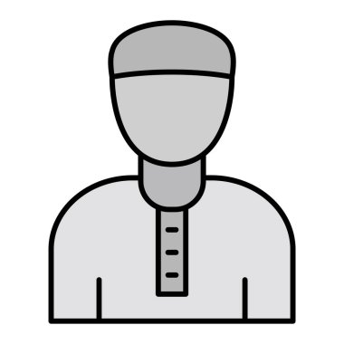 Müslüman Erkek. Web simgesi basit illüstrasyon 