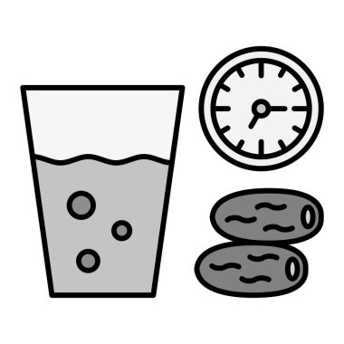 Yiyecek ve içecek ikonunun vektör illüstrasyonu