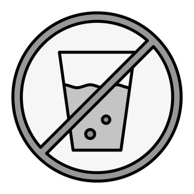 Beyaz arkaplanda içecek simgesi yok