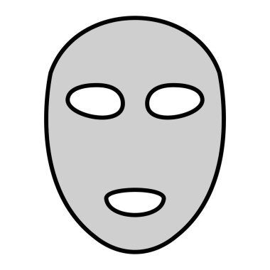maske simgesi. Yüz vektör simgelerinin özet çizimi
