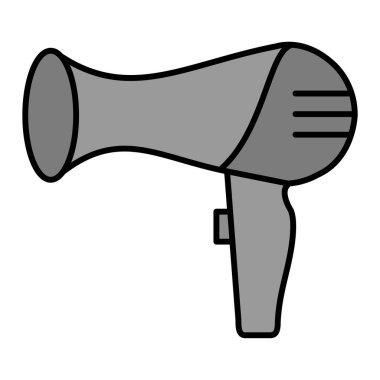 Saç kurutma ikonu vektörü. İnce çizgi işareti. izole edilmiş sınır sembolü çizimi