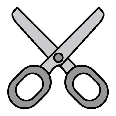 Makas simgesi. Web için makas vektör simgelerinin özet çizimi