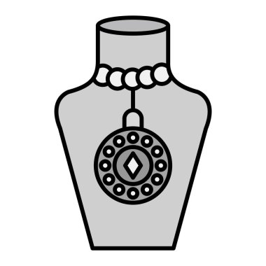 Kolye. Kolye. Taslak biçimi simgesi. vektör illüstrasyonu 