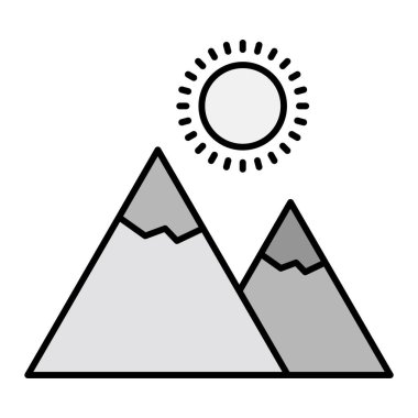 Dağlar. Web simgesi basit illüstrasyon