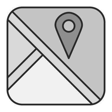 Harita işaretleyici simgesi. Web için gezinme konumu vektör simgelerinin özet çizimi